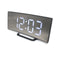 USB Rechargeable Mirror LED Alarm Clock Night Lights Thermometer Digital Clock