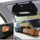 PU Leather Car Sun Visor Hanging Towel Box Tissue Box Case Paper Napkin Holder