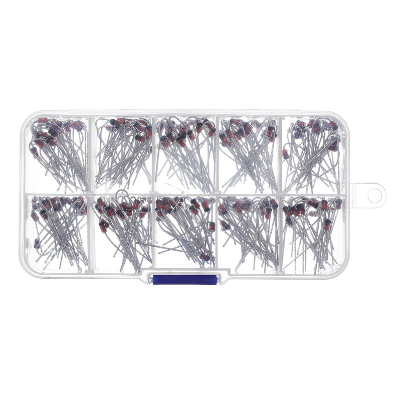 200pcs 10 Values Zener Diode Assortment Electronic Kit 1N4738 1N4739 1N4740 1N4741 1N4742 1N4743 1N4744 1N4745 1N4746 1N4748