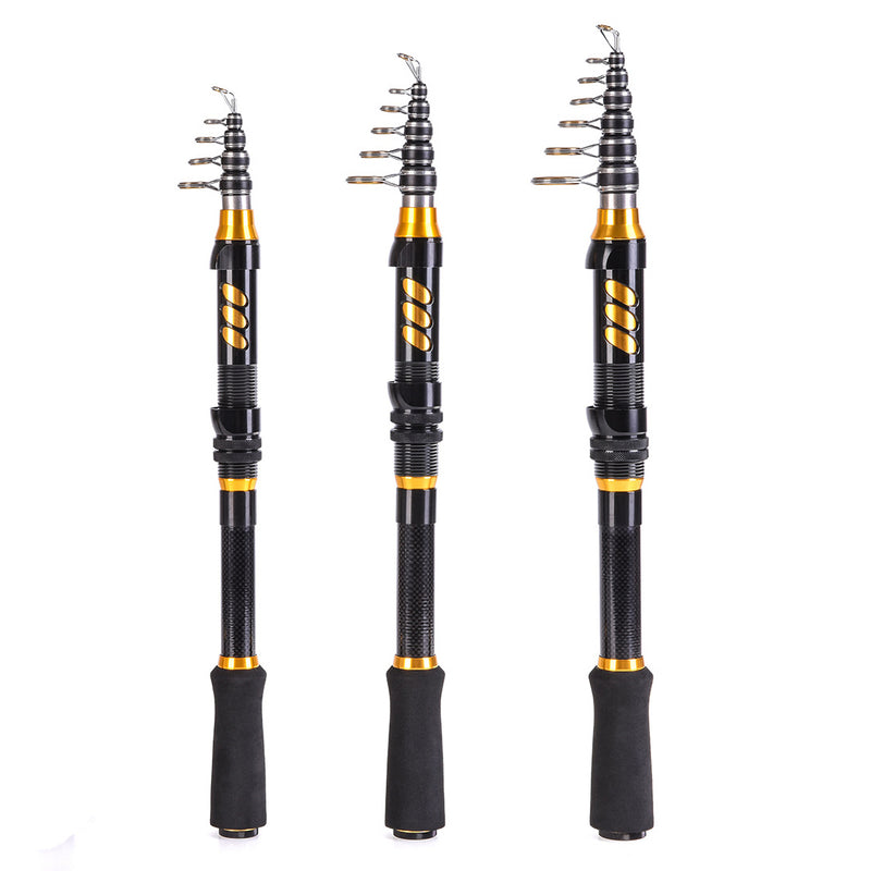 LEO 28004 1.8M 2.1M 2.4M Carbon Fiber Telescopic Mini Fishing Rod Spinning Travel Sea Fishing Pole