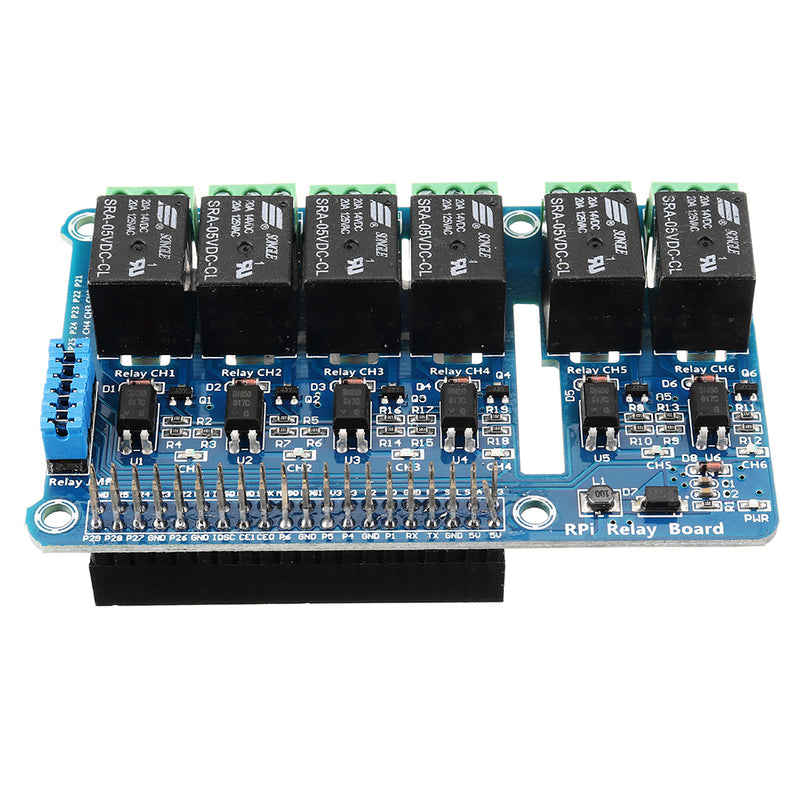 6CH 6-way Relay Expansion Board Hat Support For Raspberry Pi A+/B+/2B/3B