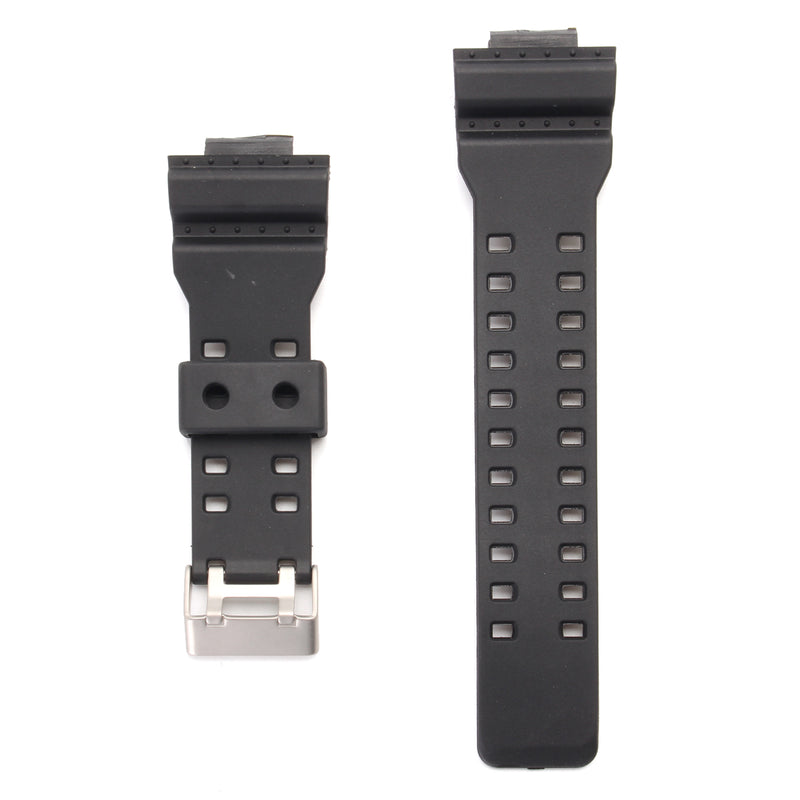 Replacement 16mm Rubber Black Watch Band for CASIO GA-100 G-Shock GA-120/300 With Buckle Repair Tool