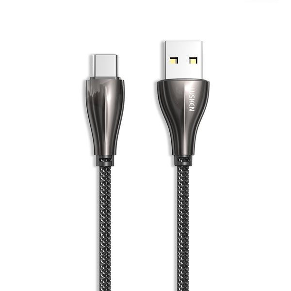 WSKEN 3A Type-C LED Colorful Lights Fast Charging Braided Data Cable From Xiaomi System For Huawei P30 Pro Mate 30 Xiaomi 9Pro Mi9 S10+ Note10