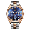 LIGE 9852 24 Hour Date Display Men Wrist Watch Business Style Quartz Watch