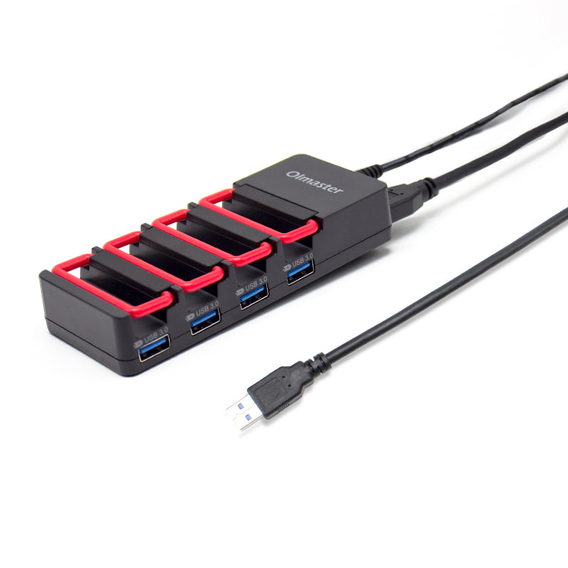 OImaster 4/7 Port High Speed USB 3.0 Hub & USB Charger Phone Support with Power Adapter