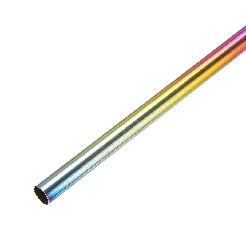 Stainless Steel Drinking Straws Rainbow Multi-colored Straw Reusable Drink Straw with Cleaning Brush