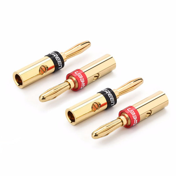 Ugreen 2 Pair 4 Pcs Corrosion-Resistant Banana Plug Connector for Audio Video Amplifier Speaker
