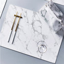 2PCS Marble Placemats Kitchen Dining Table Place Mats Pads Decor PVC 45x30CM