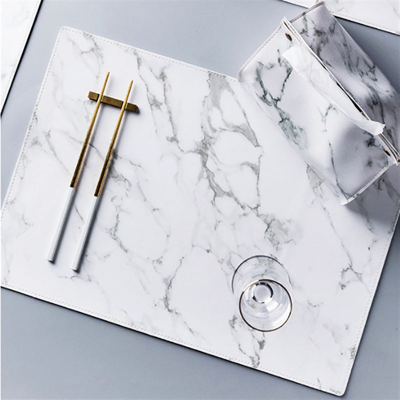 2PCS Marble Placemats Kitchen Dining Table Place Mats Pads Decor PVC 45x30CM
