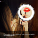 Portable 10x Magnifying Makeup Vanity Mirror Cosmetic Beauty Bathroom Mirror LED Light Makeup Vanity Mirror
