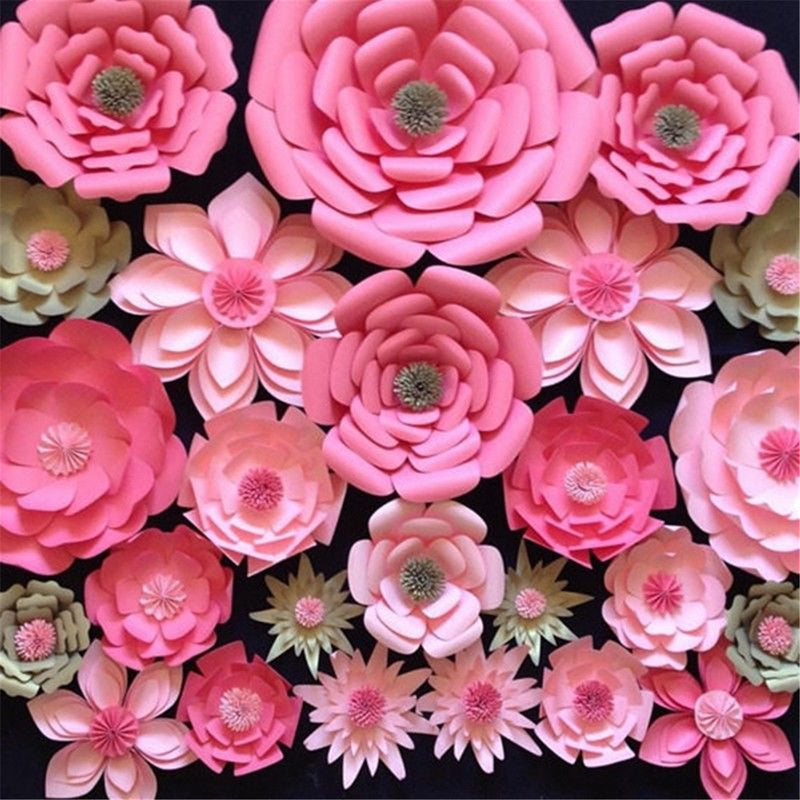 30cm DIY Paper Flowers Leaves Backdrop Decorations Kid Birthday Party Wedding Favor