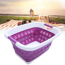 Large Collapsible Laundry Drain Basket Wash Clothes Fruits Bin Space Saving Foldable