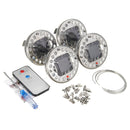 4Pcs LED Solar Energy Car Wheel Tire Flash Light Valve Cap RGB Lamp with Remote Controller