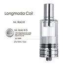 Longmada Mr.Bald 3 Atomizer B/C/D/E Wax Tank Glass Dry Herb 510 Threaded co2 Atomizer Quartz Vaporizer