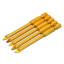 5pcs 6mm Hex Shank Spear Point Head Drill Bits Set Ceramic Porcelain Marble Glass Tile Drill Bits