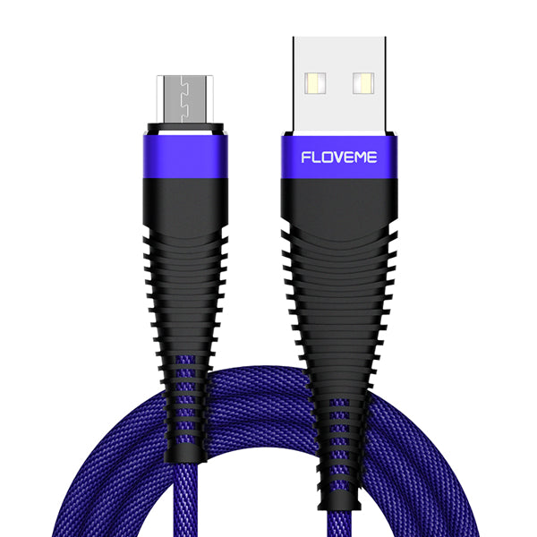 FLOVEME Hi-Tensile Micro USB Cable Braided Charging Data Cable 1M For S7 S6 Xiaomi Redmi Note 5