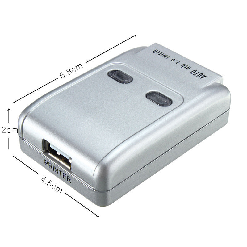 2 Port Usb 2.0 Auto Printer Sharing Switch HUB Selector Switcher for Printer Scanner HM