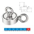 Double Side 48mm 160KG Neodymium Recovery Magnet With 10m Rope Salvage Tool Strong Recovery Fishing Kits