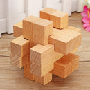 Kong Ming Lock Toys Children Kids Assembling 3D Puzzle Cube Challenge IQ Brain Wooden Toy