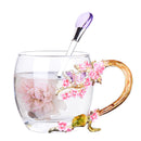 Enamel Flower Tea Mug Exquisite Plum Coffee Cup Handmade Crafts Christmas Gifts