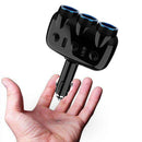 Universal Digital Display Car Charger Dual Socket Splitter USB Charging 3 Way Cig arette Lighter 12/24V