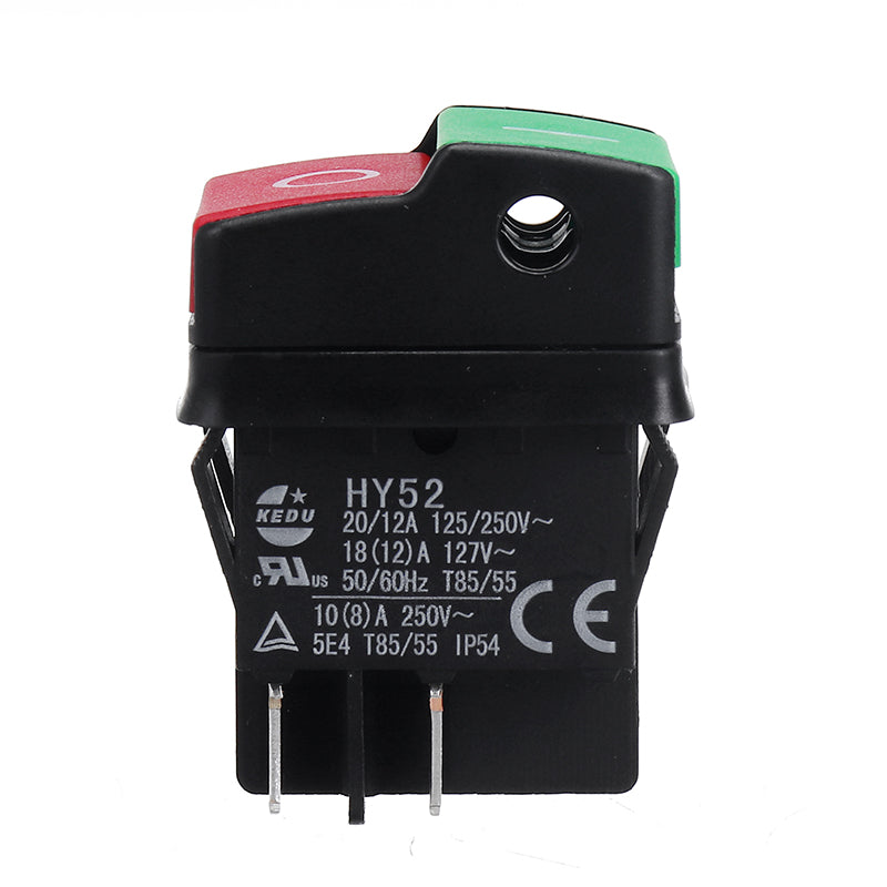 KEDU HY52 250V 12A 4Pins Electric Push Button Switch For Mechanical Device