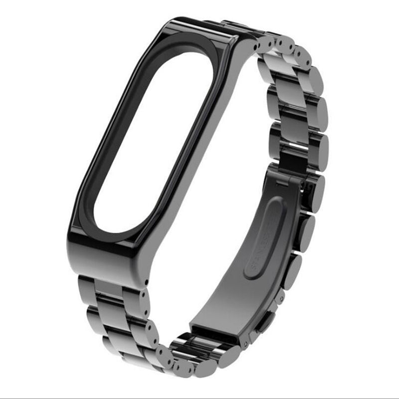 Mijobs Replacement Strap Metal Screwless Stainless Steel Wristband for Mi Band 3