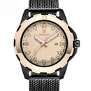 BARAGI 1689 Calendar Business Men Wrist Watch Full Steel Luminous Display Quartz Watches