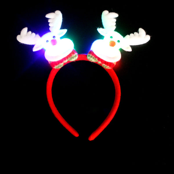 Flashing Double-heads Christmas Head Clasp Headbrand Christmas Hair Hoop Christmas Party Supplies
