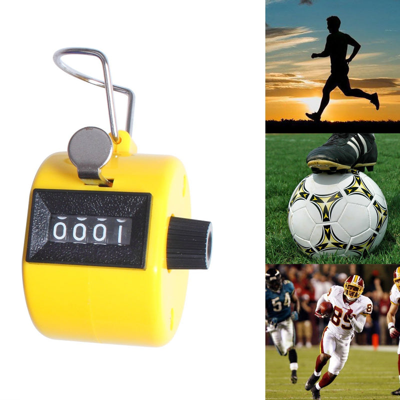 Handheld 4 Digital Tally Mechanical Manual Palm Clicker Number Frequency Counter Timer