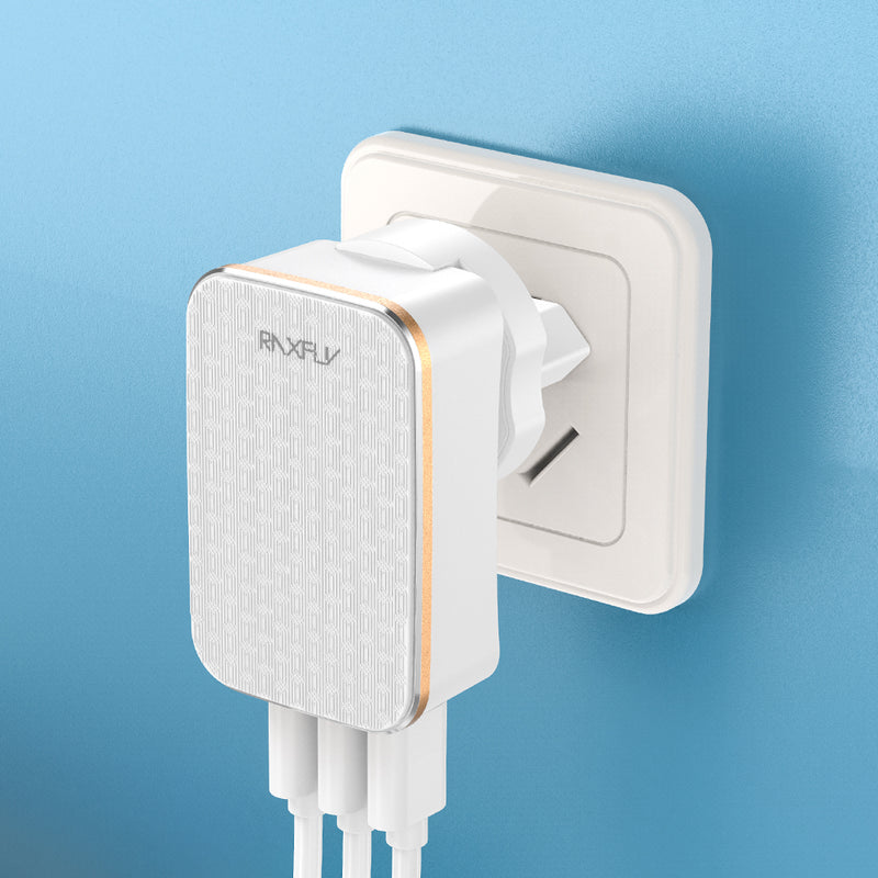 RAXFLY 3.4A 3 USB Ports EU US Plug 2 IN 1 Fast Charging Adapter Travel Charger For Xiaomi Mi9 HUAWEI P30 Mate30