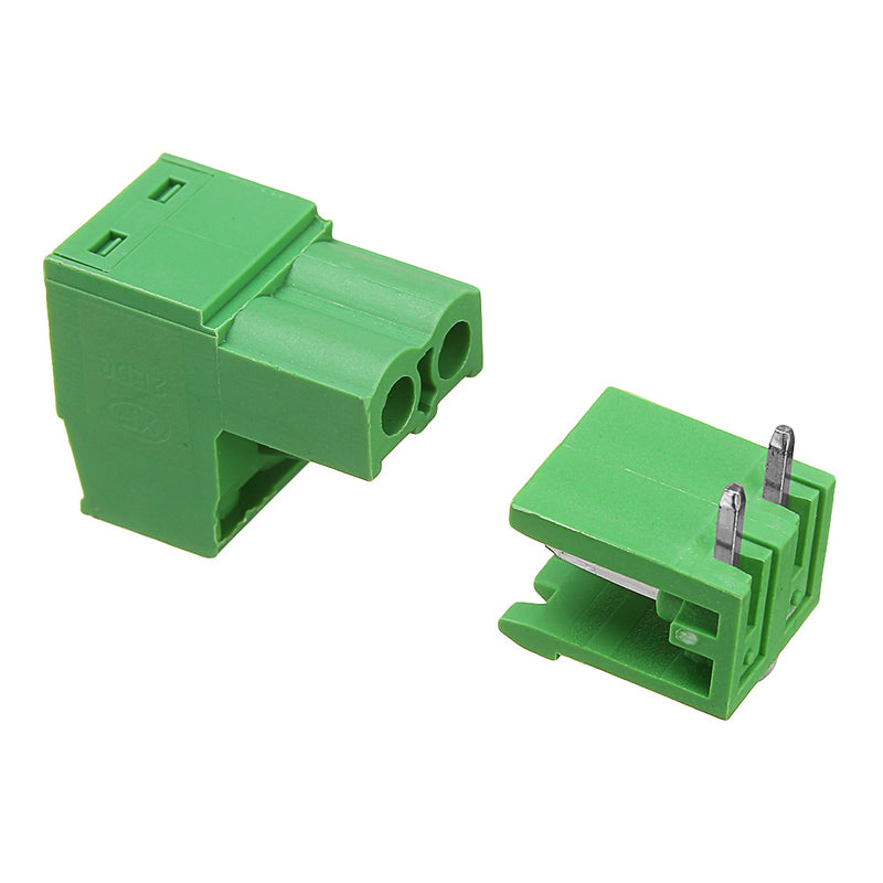 5pcs 5.08mm Pitch 2Pin Plug in Screw PCB Dupont Cable Terminal Block Connector Right Angle