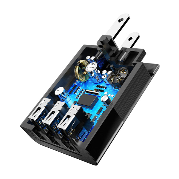 Baseus 3 in 1 3 Ports 3.4A Fast Travel Wall USB Charger EU US UK Plug Adapter For Phone Tablet