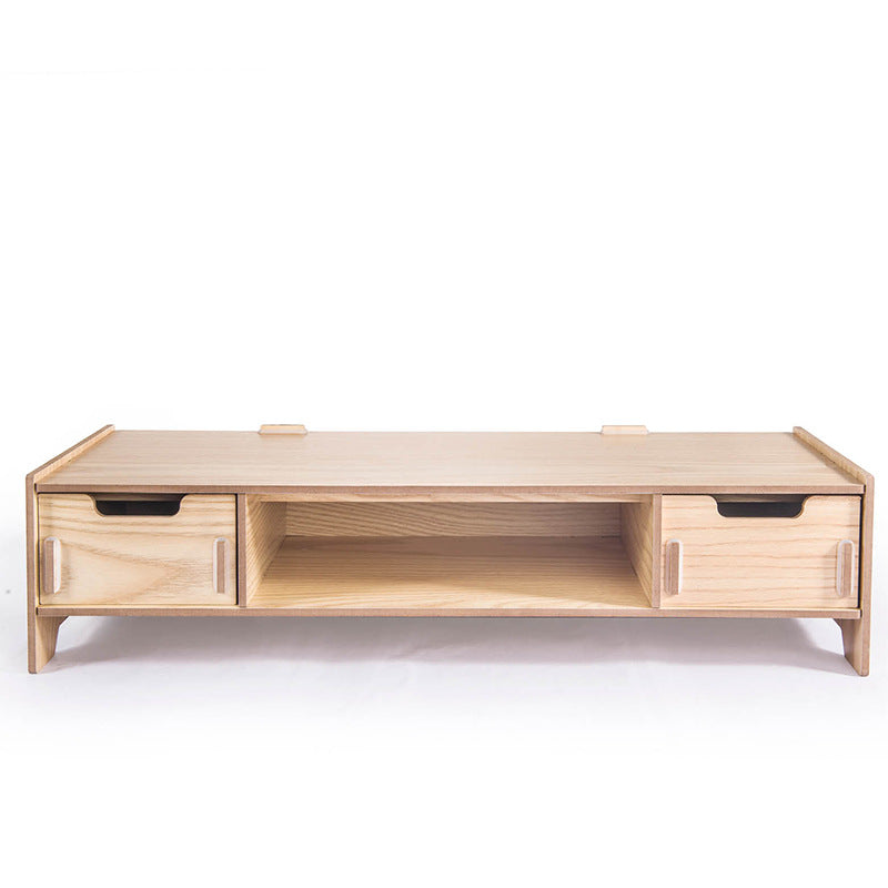 Wooden Monitor Stand Desktop Storage Shelf Laptop Stand Computer Screen Desk PC Riser Holder Organizer