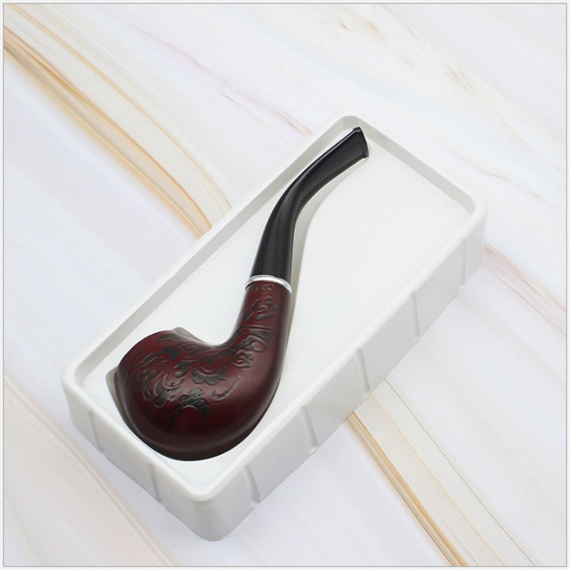 Solid Wooden Classic Smoking Bent Pipes With Beautiful Carve Patterns Tobaccos Pipes