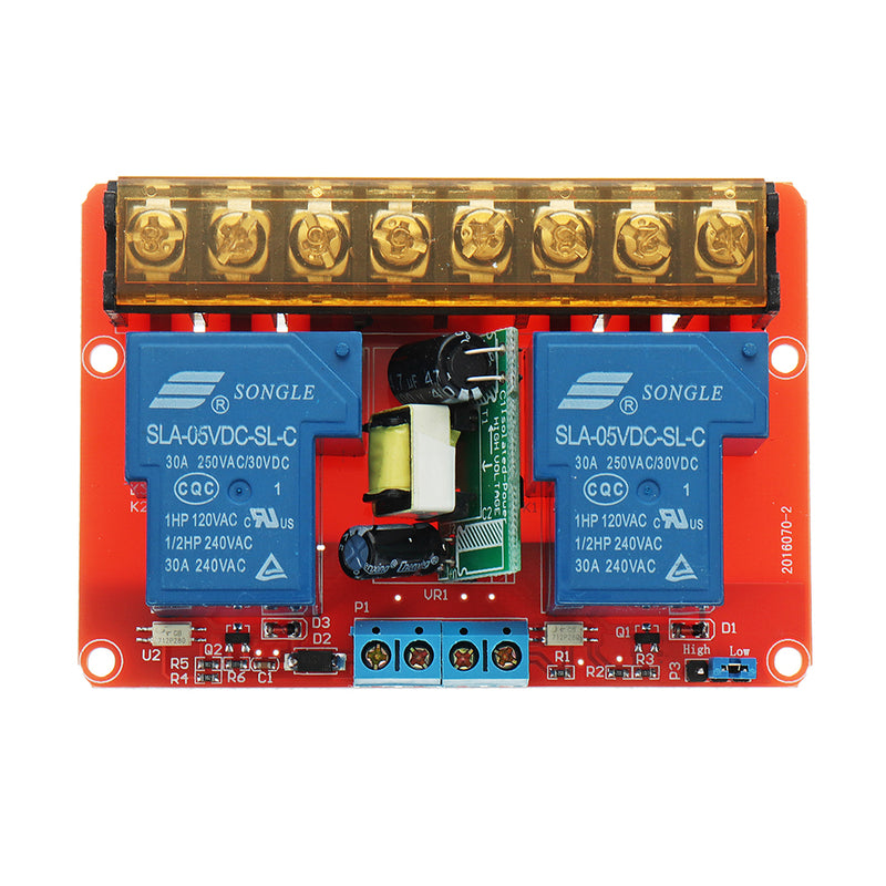 DC 5V AC 100V To 250V 30A 760mA 2 Channel Relay Module Board With High And Low Level