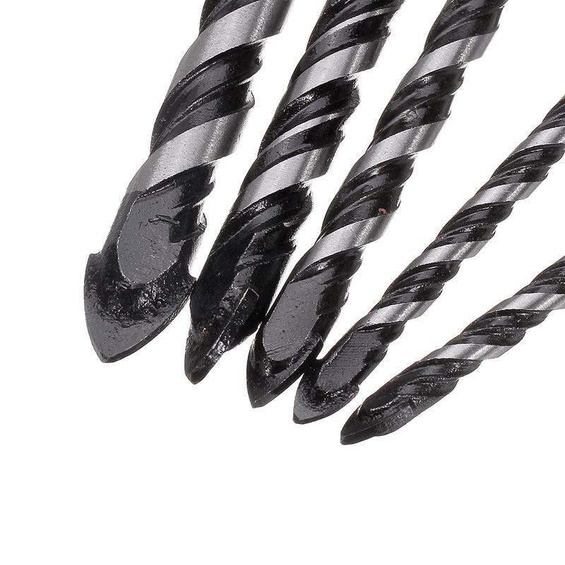 5pcs 6-12mm Black Triangle Twist Drill Bit Concrete Glass Ceramic Tile Marble Drill Bit
