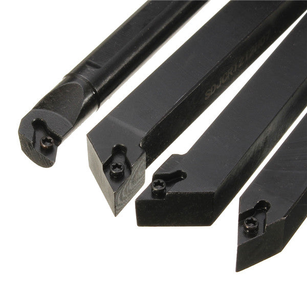 4pcs 12mm Lathe Boring Bar Tunring Tool Holder With 4pcs DCMT0702 Insert