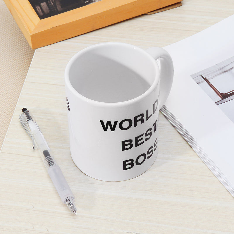 WORLD'S BEST BOSS" Cup Funny Coffee Mug Mugs Cup Gift Present Office Coffee Soup Tea Cup Gift