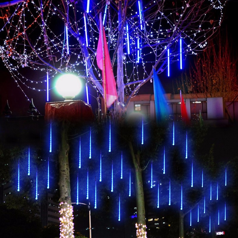 Outdoor 30cm USB LED Meteor Shower Rain 8 Tubes Xmas Light with US Plug