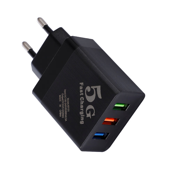 EU 5V 2.4A 3 USB Charger Power Adapter for Tablet Smartphone