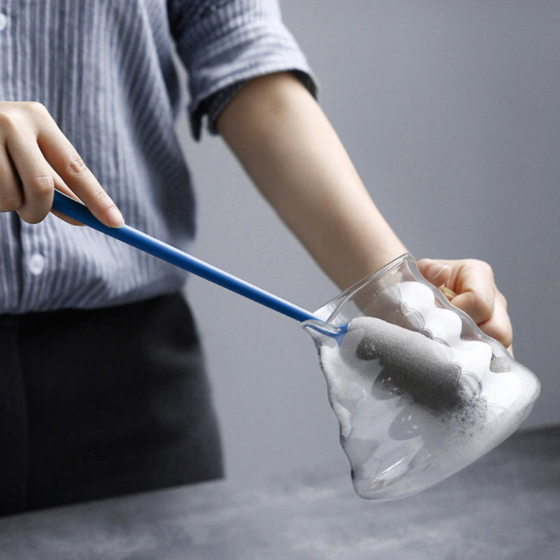 Long Handle Replaceable Kitchen Cleaning Tool Soft Cleaning Sponge Cup Brush
