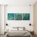 Miico Hand Painted Three Combination Decorative Paintings Botanic Flower Wall Art For Home Decoration
