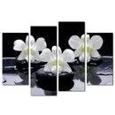 Miico Hand Painted Four Combination Decorative Paintings Three Flowers Wall Art For Home Decoration