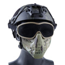 Wosport Tactical Glasses+Half Face Mask Removable Outdoor CS Military Protective Mask