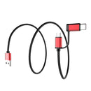 Bakeey 2.1A Micro USB Type-C 2in1 Fast Charging Aluminum Alloy Braided Wire Data Cable For HUAWEI P30 Oneplus 7 XIAOMI MI9 S10 S10+