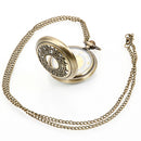 DEFFRUN Vintage Copper Pattern Antique Bronze Quartz Pocket Watch