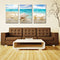 Miico Hand Painted Three Combination Decorative Paintings Beach Shell Wall Art For Home Decoration