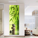 Miico Hand Painted Three Combination Decorative Paintings Green Bamboo Wall Art For Home Decoration