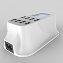 8-Port USB Fast Charging Station AC Power Adapter LCD Display USB Charger Travel Office Home for Laptop Tablets Phone